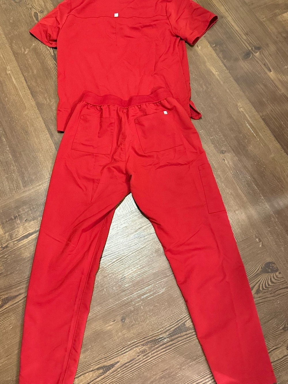 Bright Red Drawstring Scrub Set - Picture 4 of 4